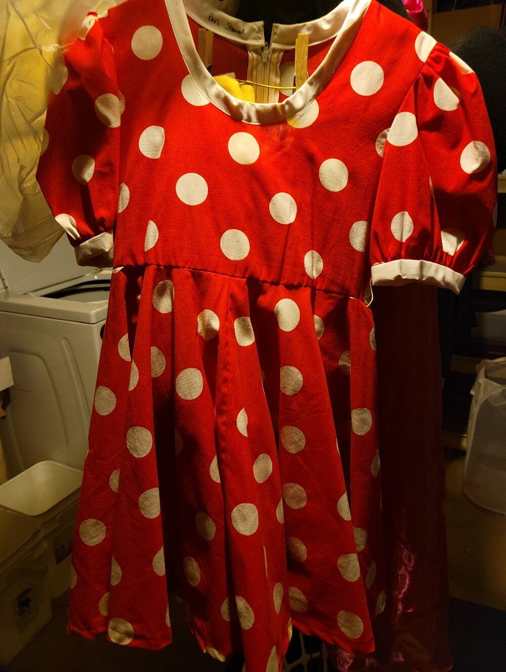 Kids Minnie Mouse Custom made Red Polka Dot Costume Dress with White Trim